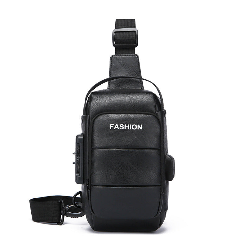 Chest bag men's backpack USB charging backpack single shoulder chest bag commuting backpack waterproof